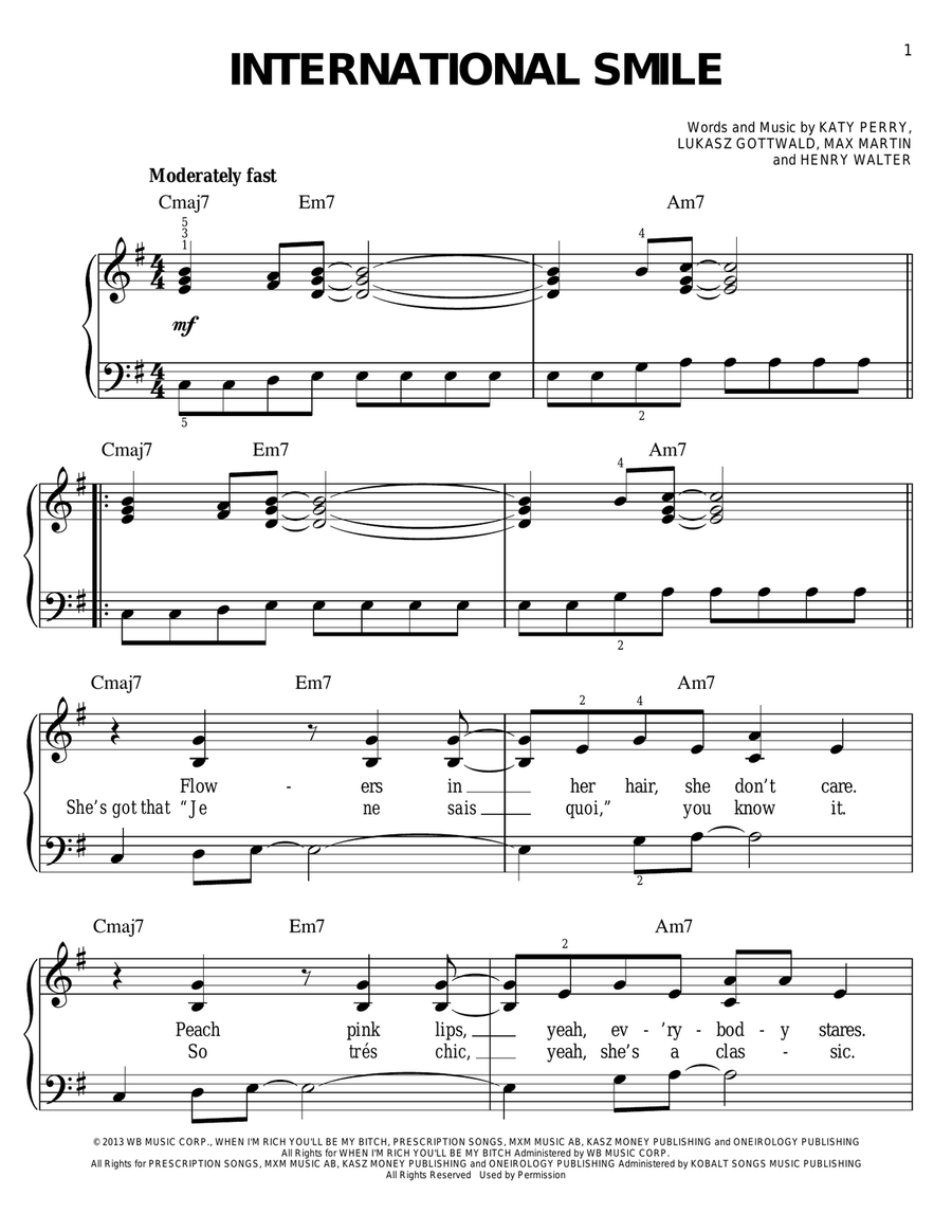 International Smile Easy Piano scores gallery preview page 1