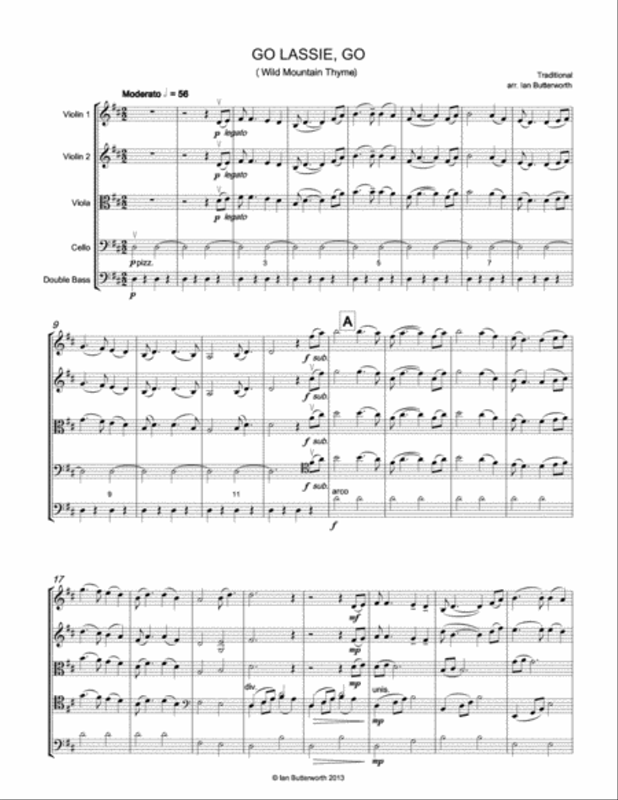 IAN BUTTERWORTH Go Lassie Go for string orchestra String Orchestra scores gallery preview page 2