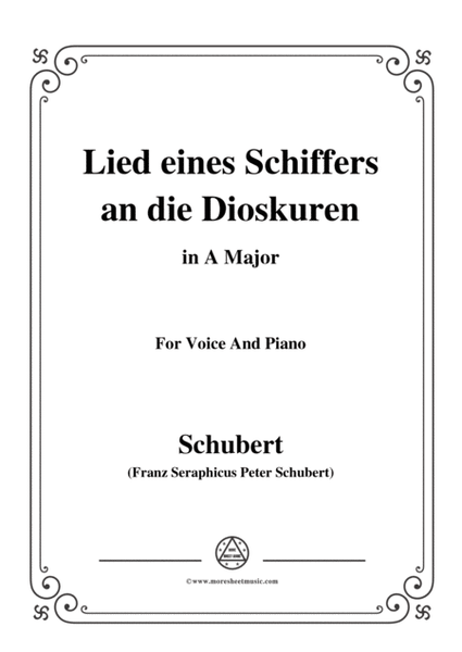 Schubert-Lied eines Schiffers an die Dioskuren,in A Major,Op.65 No.1,for Voice and Piano image number null