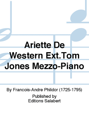 Ariette De Western Ext.Tom Jones Mezzo-Piano