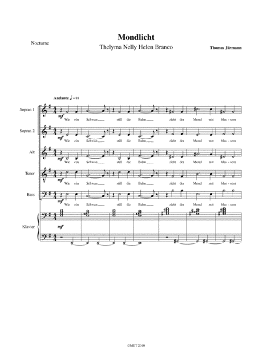 Mondlicht Mondlicht 4-Part scores gallery preview page 1