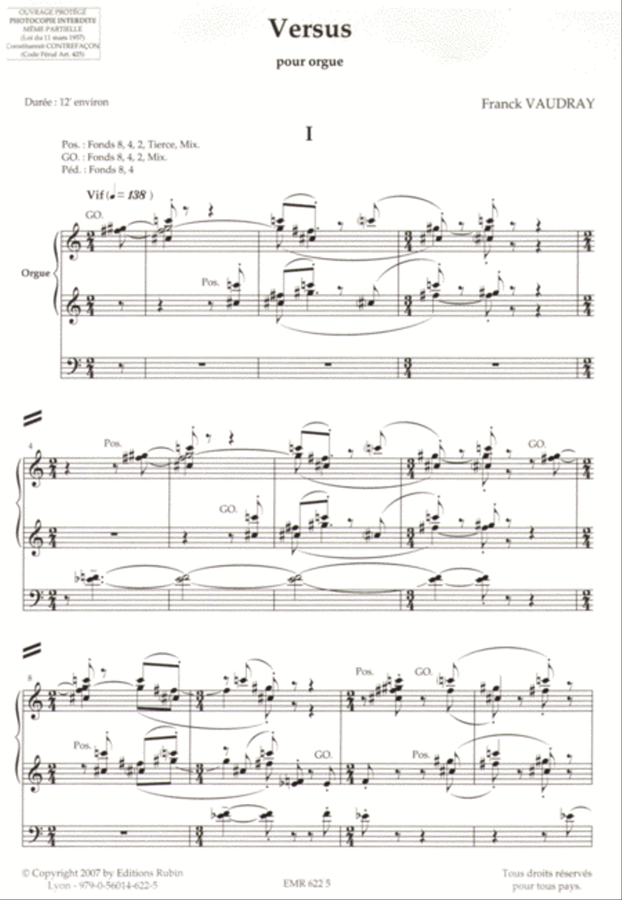 Versus pour orgue Versus pour orgue Organ scores gallery preview page 2