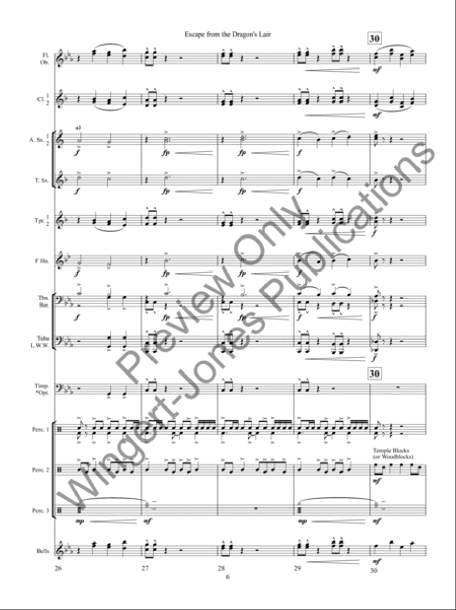 Escape from the Dragons Lair Concert Band scores gallery preview page 10