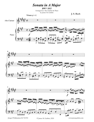 BACH: Sonata in A BWV 1032 for Alto Clarinet & Piano