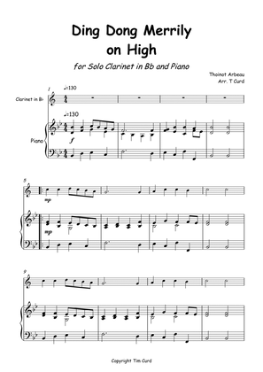 Book cover for Ding Dong Merrily on High for Clarinet in Bb and Piano