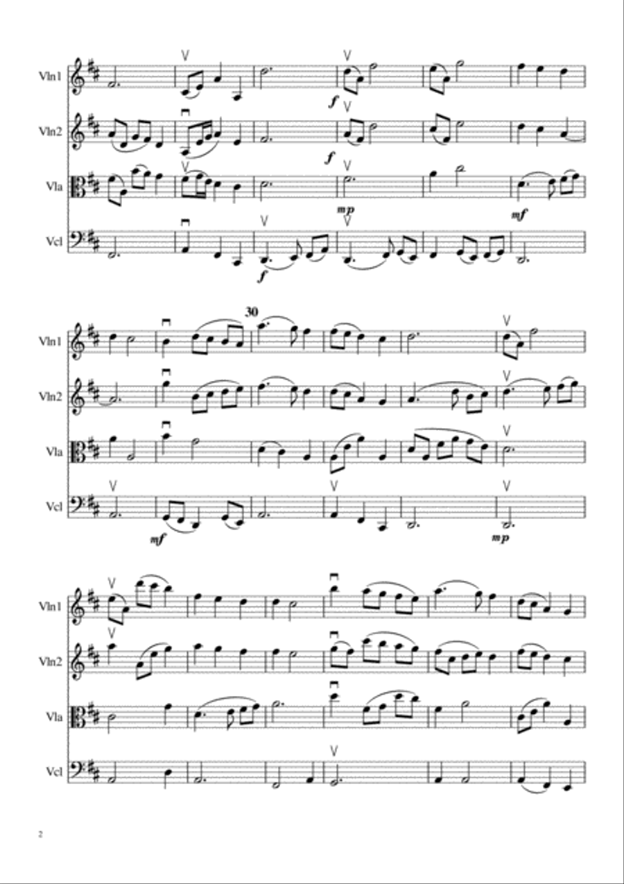 Dona Nobis Pacem, for String Quartet String Quartet scores gallery preview page 2