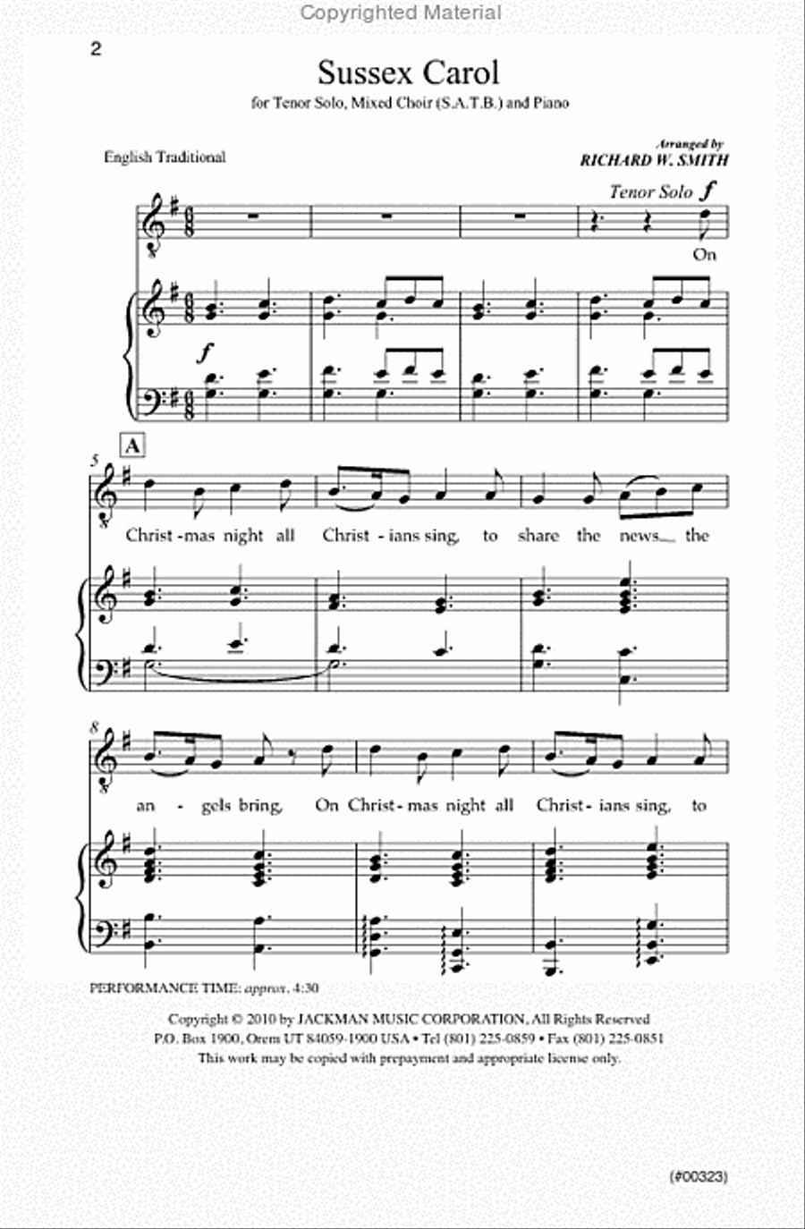 Sussex Carol - SATB Sussex Carol - SATB 4-Part scores gallery preview page 2