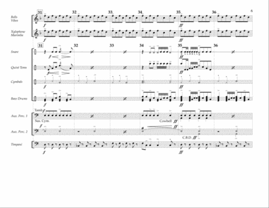 My Songs Know What You Did in the Dark (Light 'Em Up) - Percussion Score Marching Band scores gallery preview page 6