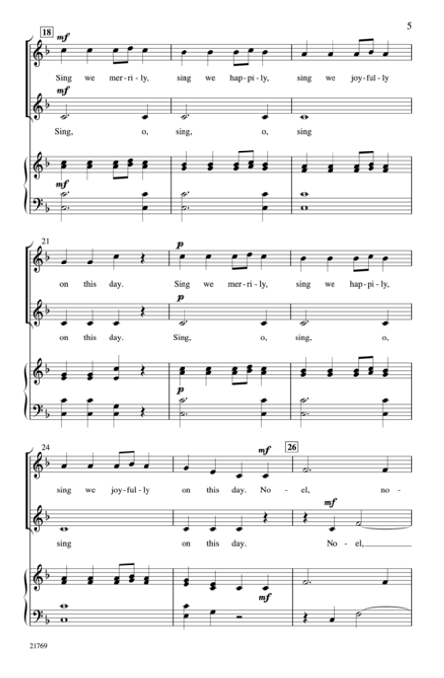 A Seasonal Madrigal 2-Part scores gallery preview page 4
