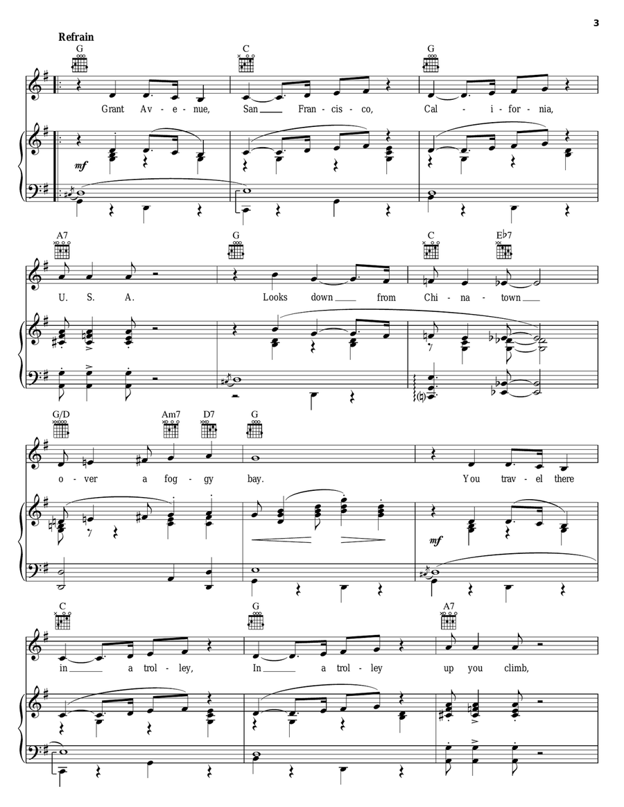 Grant Avenue Piano, Vocal, Guitar scores gallery preview page 3