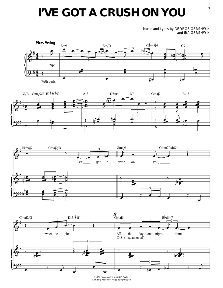 I've Got A Crush On You Piano, Vocal scores gallery preview page 1