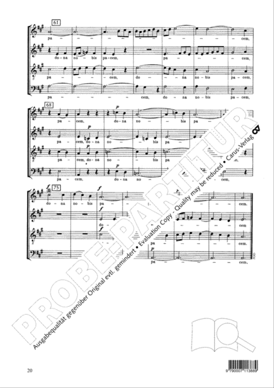 Missa in A Major Missa in A Major 4-Part scores gallery preview page 20