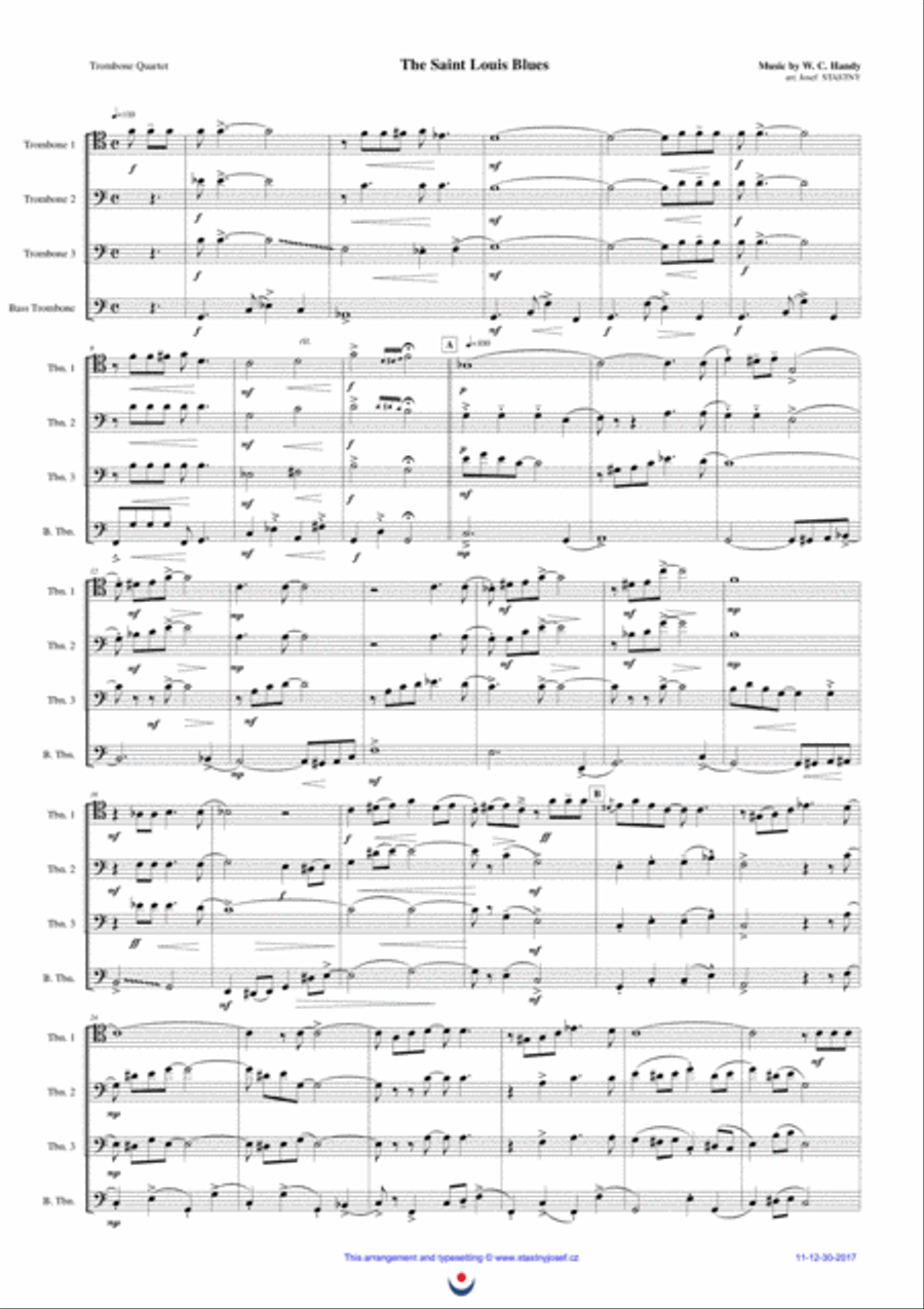 The Saint Louis Blues Brass Ensemble scores gallery preview page 1