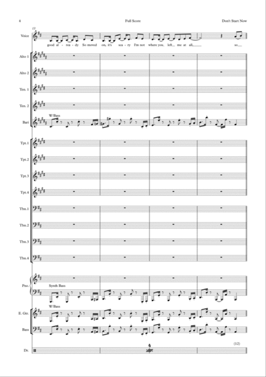 Don't Start Now Jazz Ensemble scores gallery preview page 4