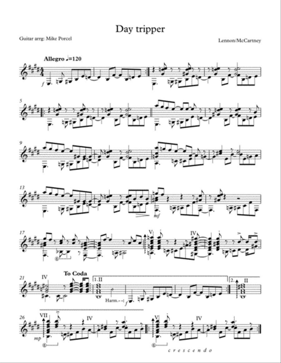 Day Tripper Guitar Solo scores gallery preview page 1
