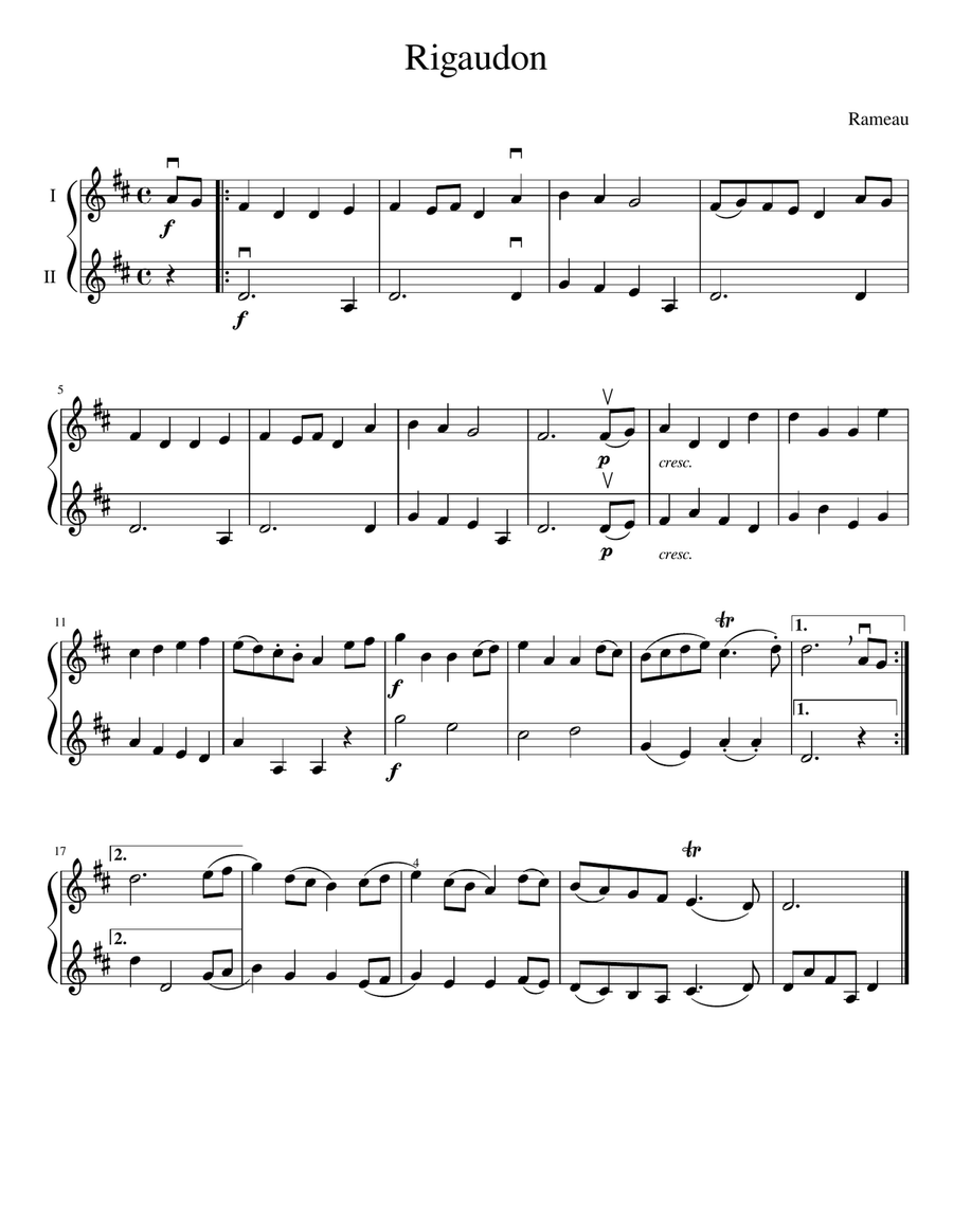 Rigaudon String Duet scores gallery preview page 2