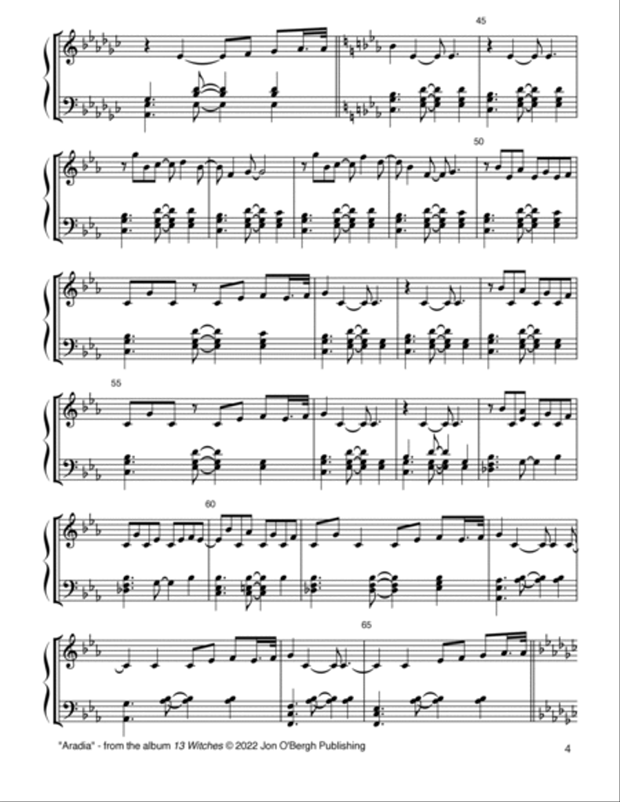 13 Witches - Complete Album Piano Solo scores gallery preview page 6