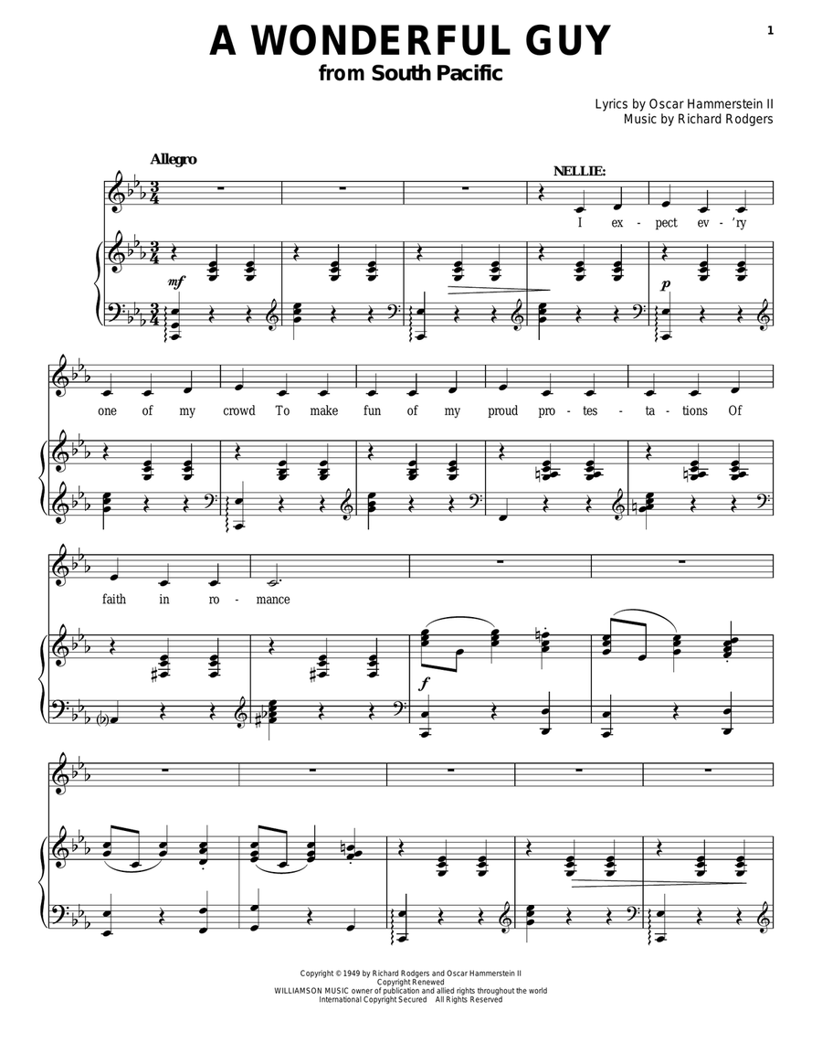 A Wonderful Guy Piano, Vocal scores gallery preview page 1