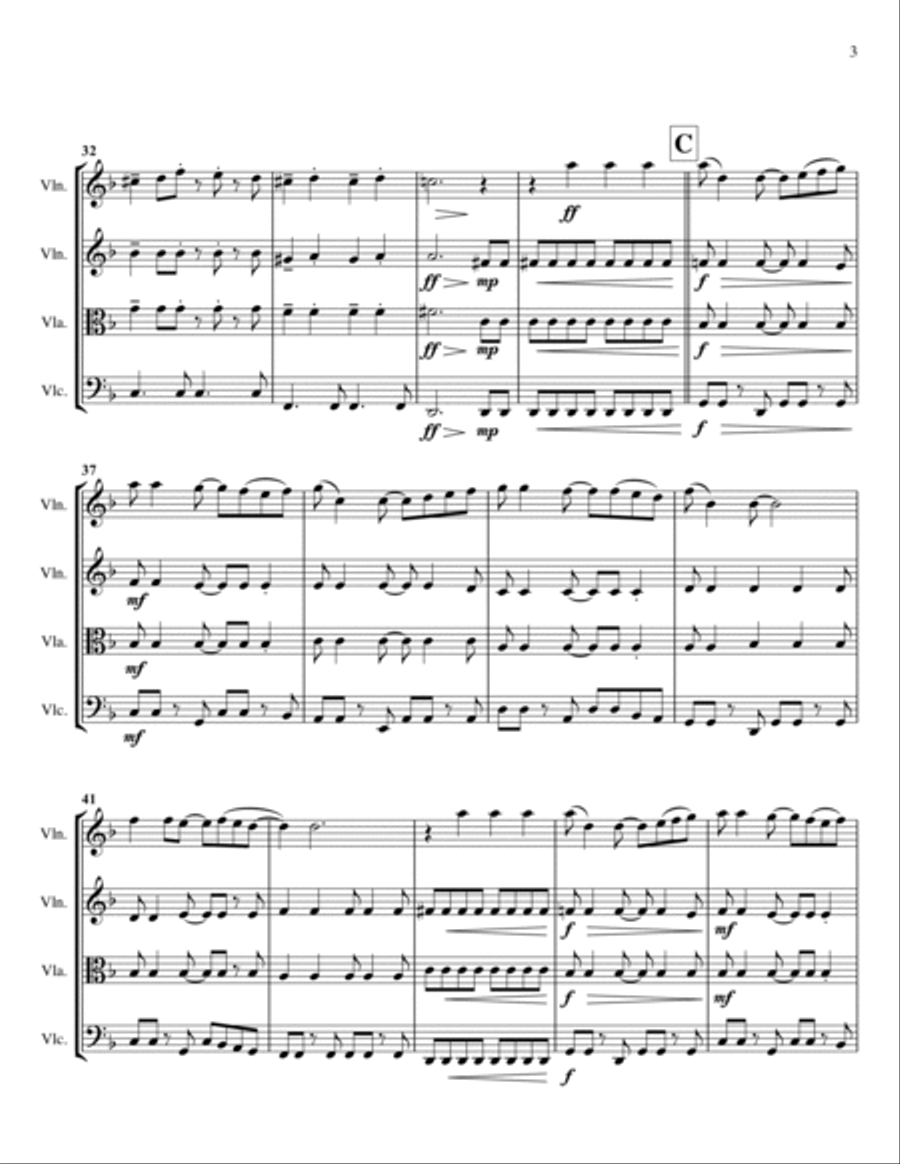 Can't Take My Eyes Off Of You String Quartet scores gallery preview page 3