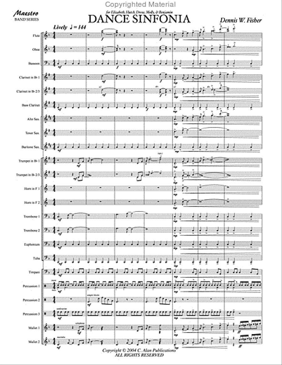 Dance Sinfonia Dance Sinfonia Concert Band scores gallery preview page 2