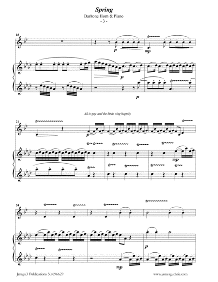 Vivaldi: The Four Seasons Complete for Baritone Horn & Piano Baritone Horn scores gallery preview page 3