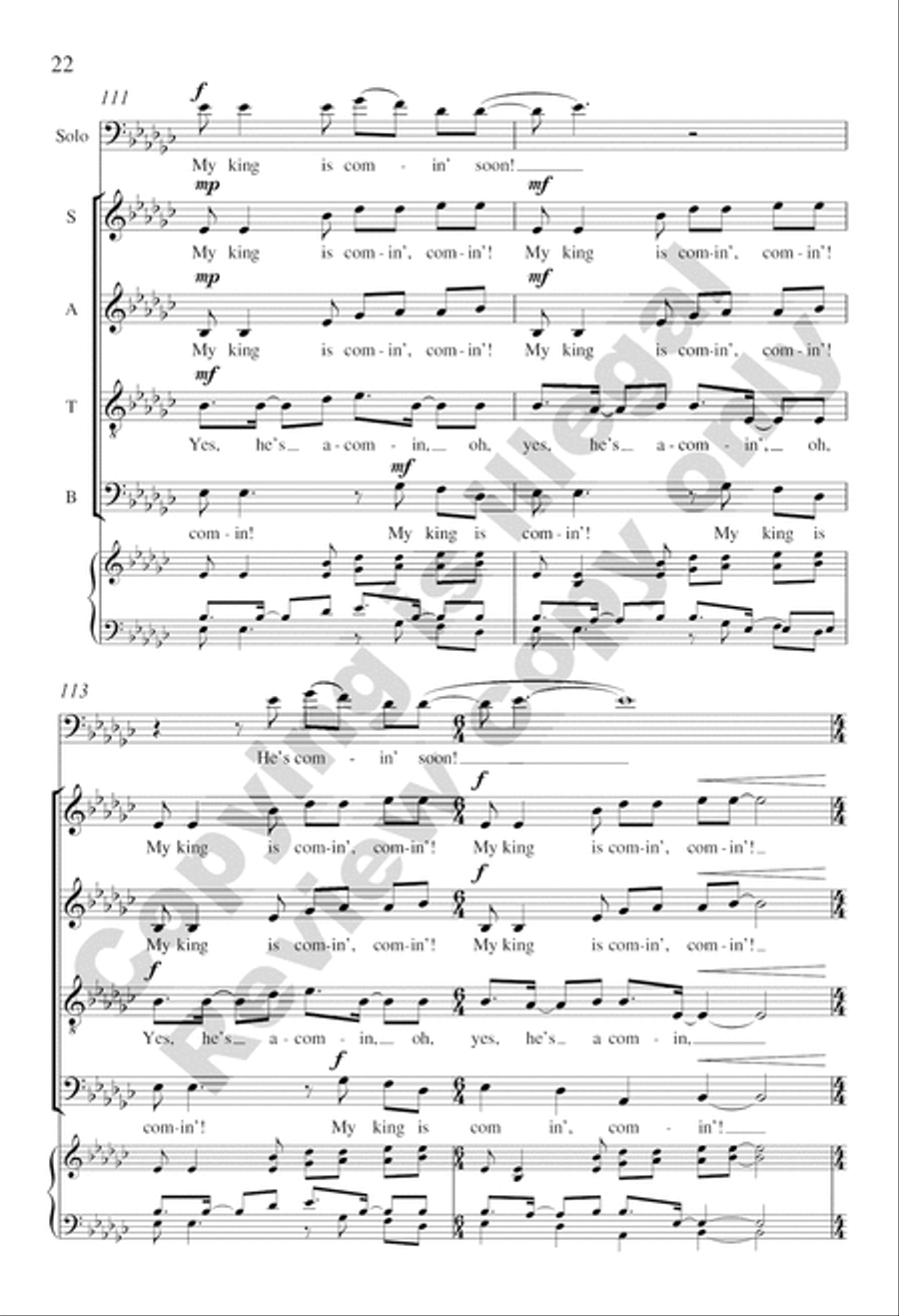 My King Is Comin' Soon 4-Part scores gallery preview page 21