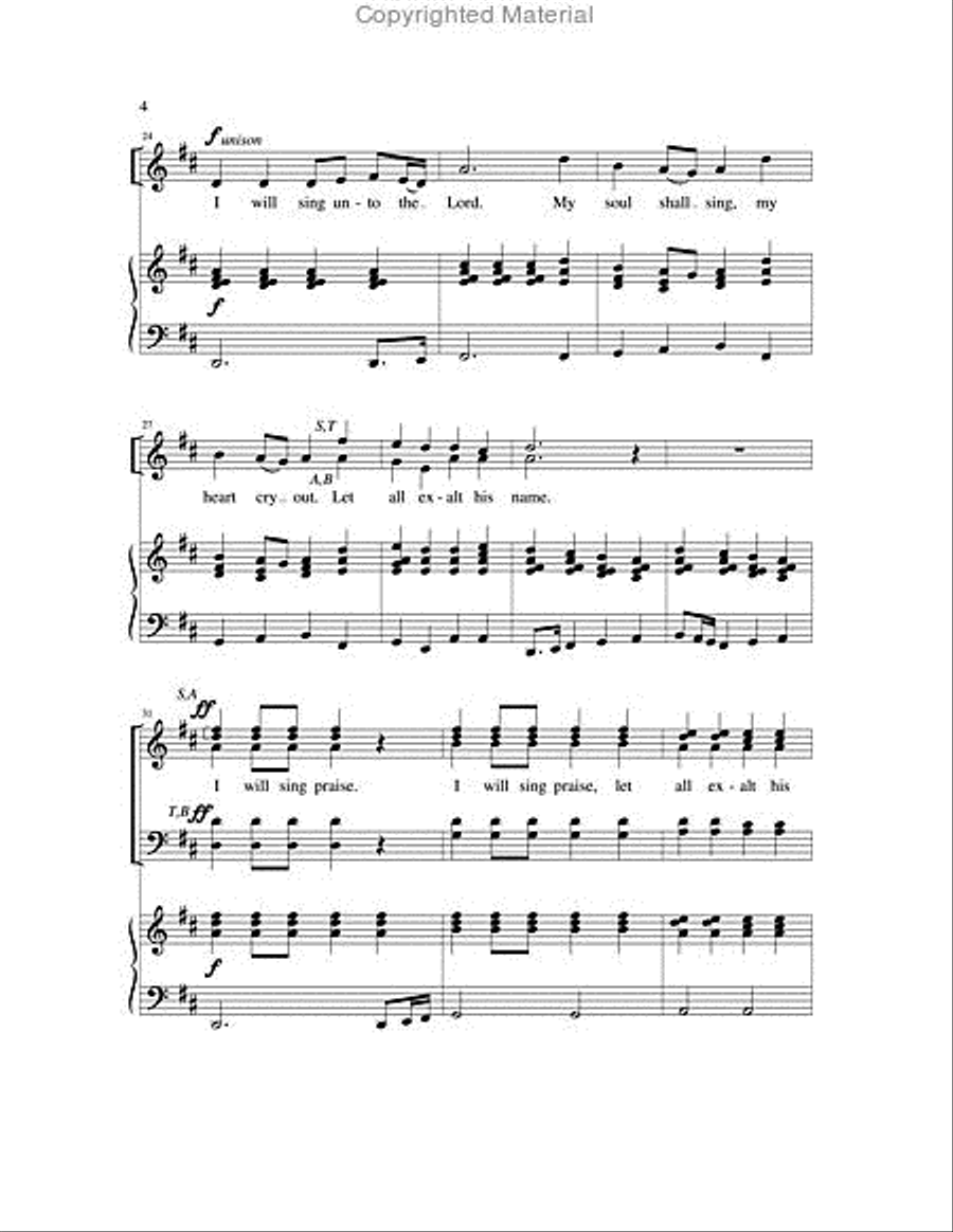 I Will Sing Praise SSATB scores gallery preview page 4