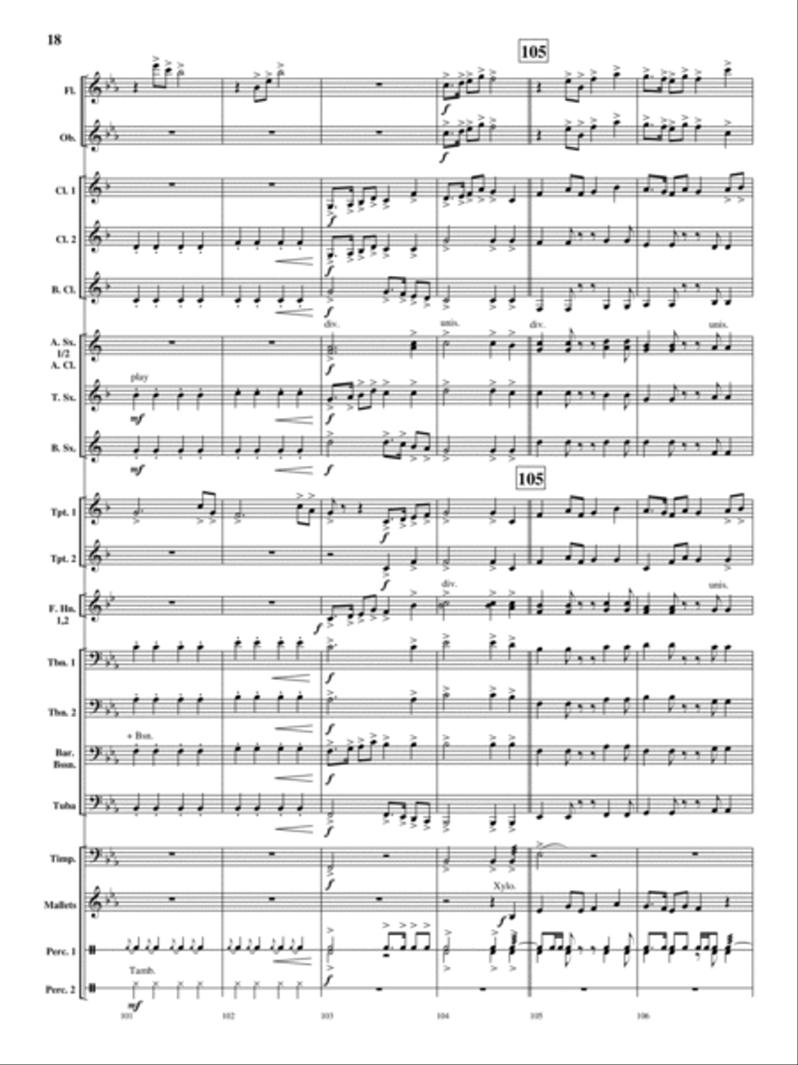 Oakdale Variations Oakdale Variations Concert Band scores gallery preview page 17