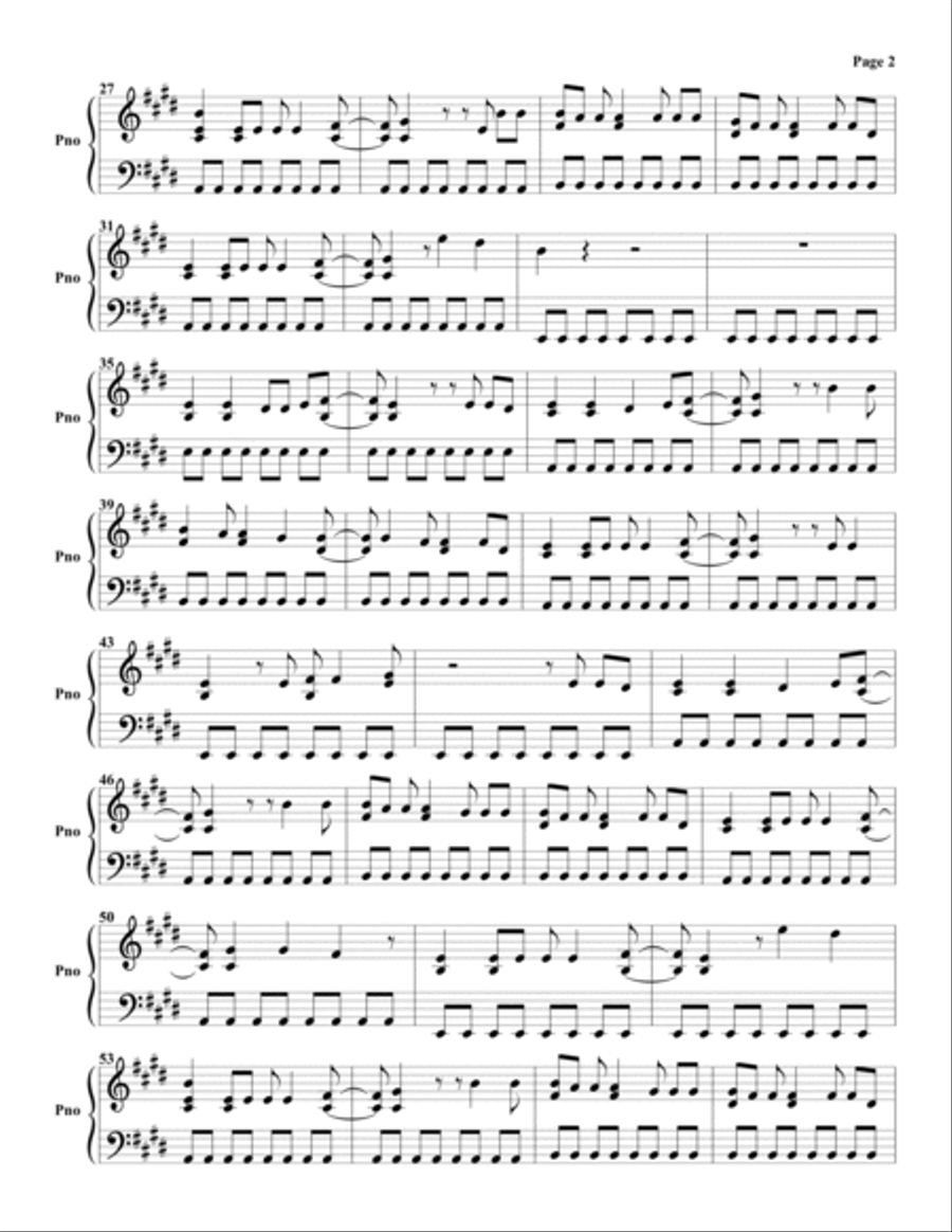 Dancing With Myself Piano Solo scores gallery preview page 2