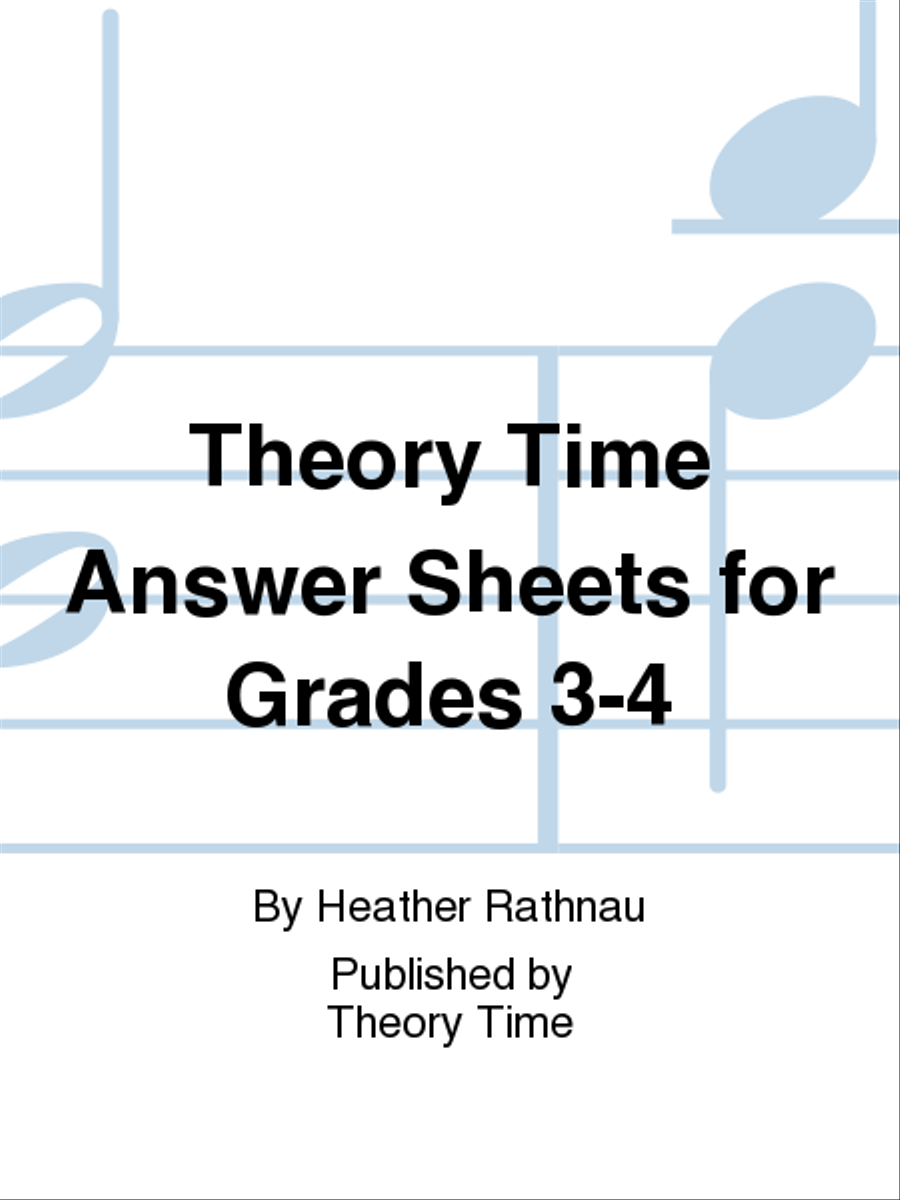 Theory Time Answer Sheets for Grades 3-4 Piano Method scores gallery preview page 1