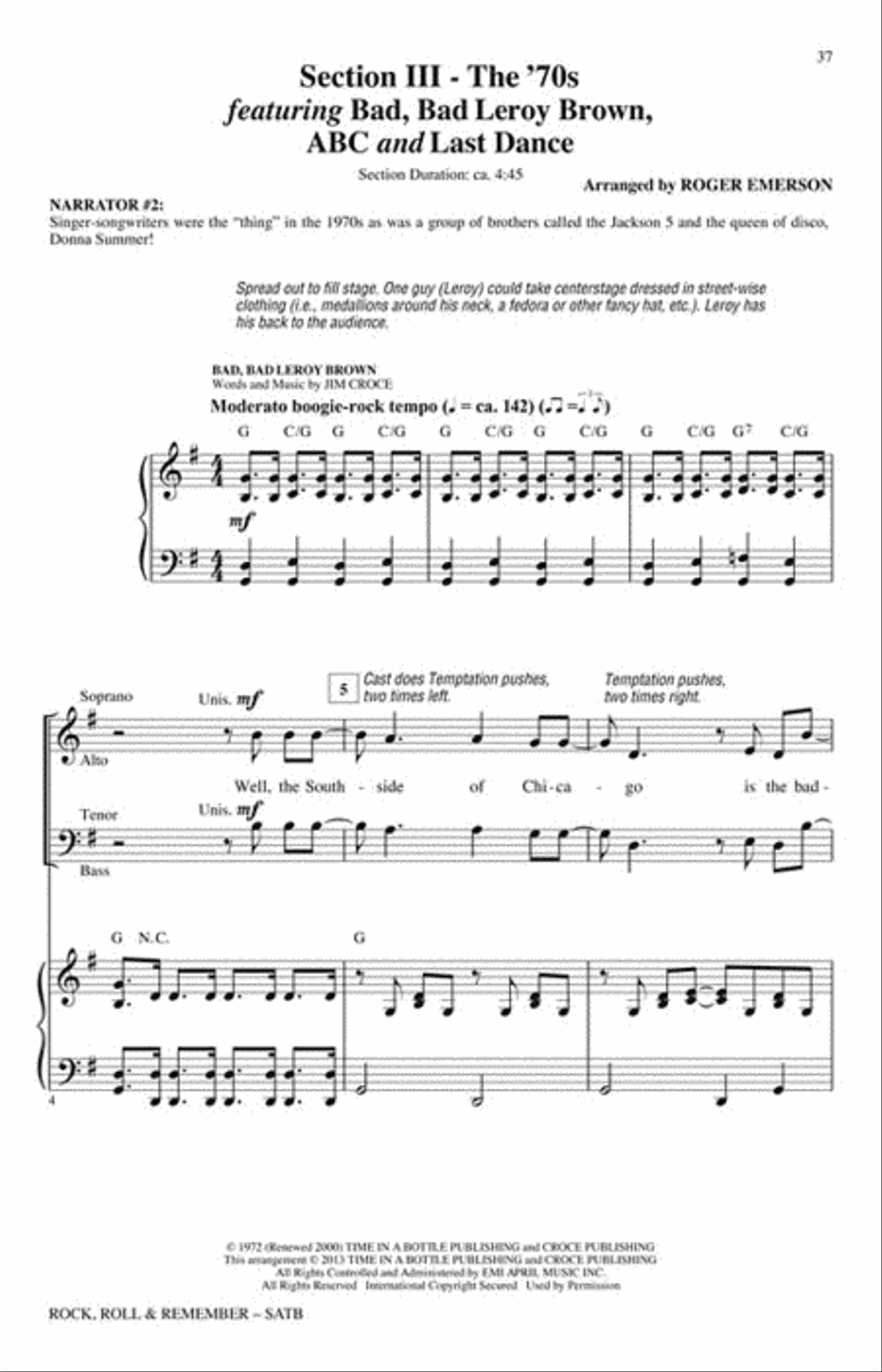 Rock, Roll & Remember Show Choir scores gallery preview page 4