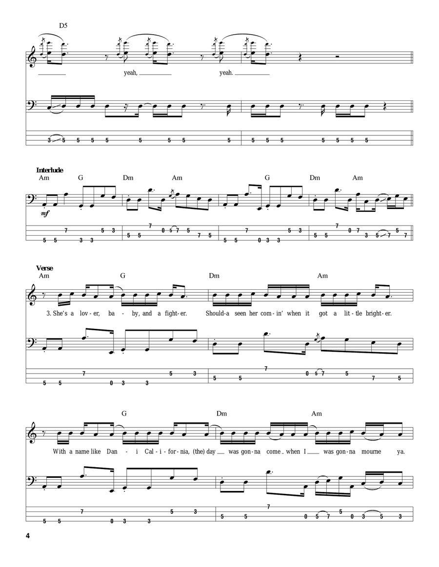 Dani California Acoustic Guitar scores gallery preview page 4