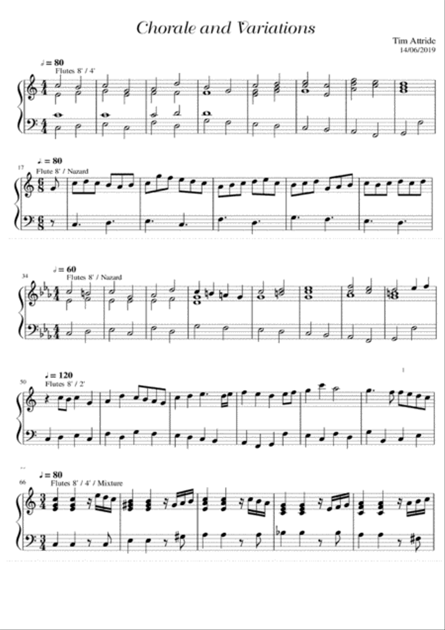 Chorale and Variations Organ Solo scores gallery preview page 2