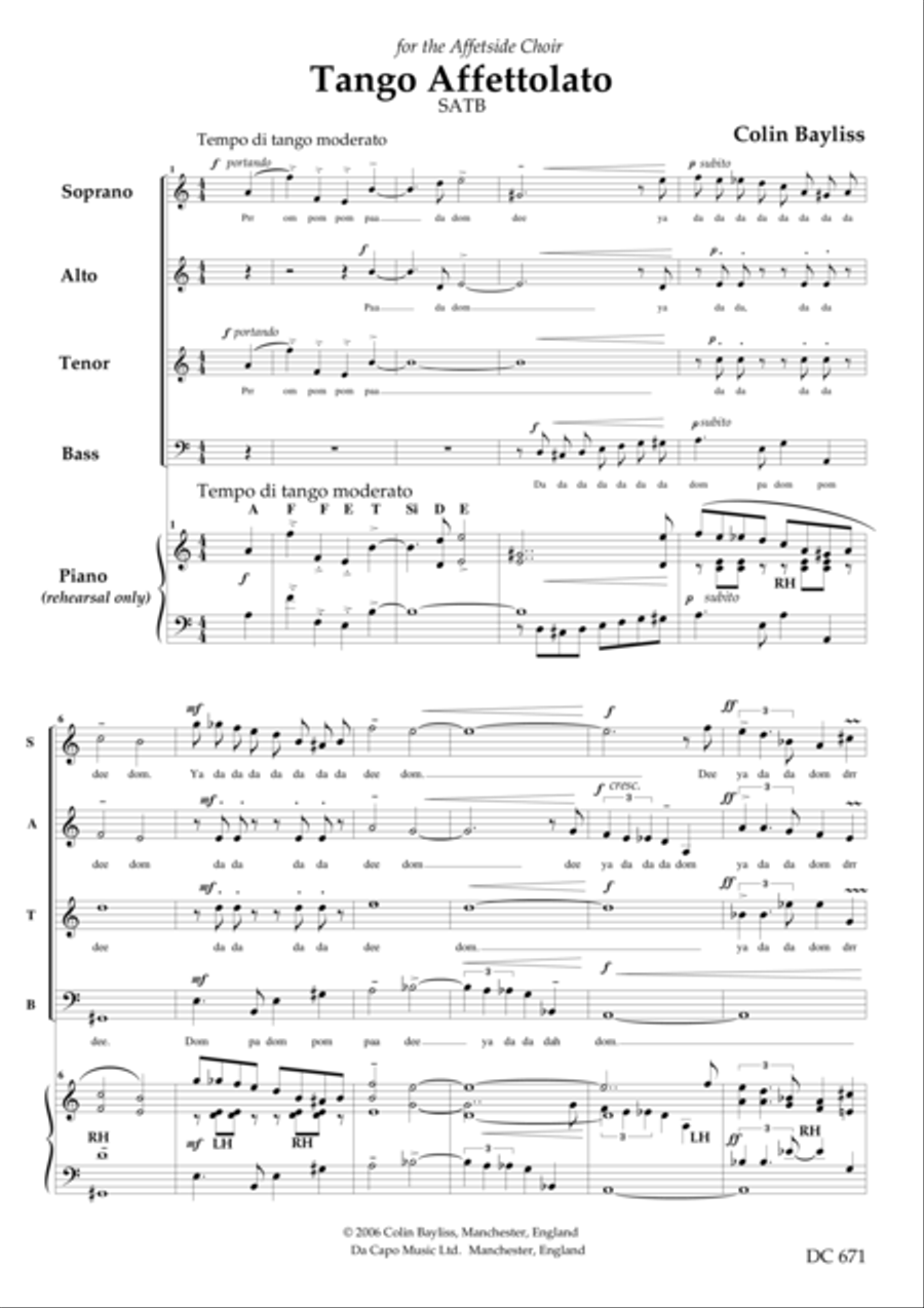 Tango Affettolato 4-Part scores gallery preview page 1