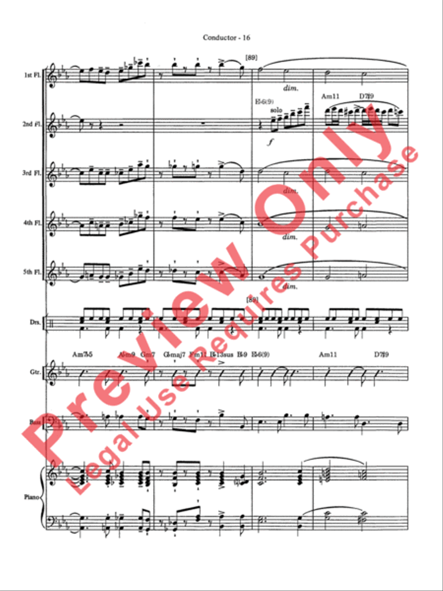 Over the Rainbow Flute Choir scores gallery preview page 17