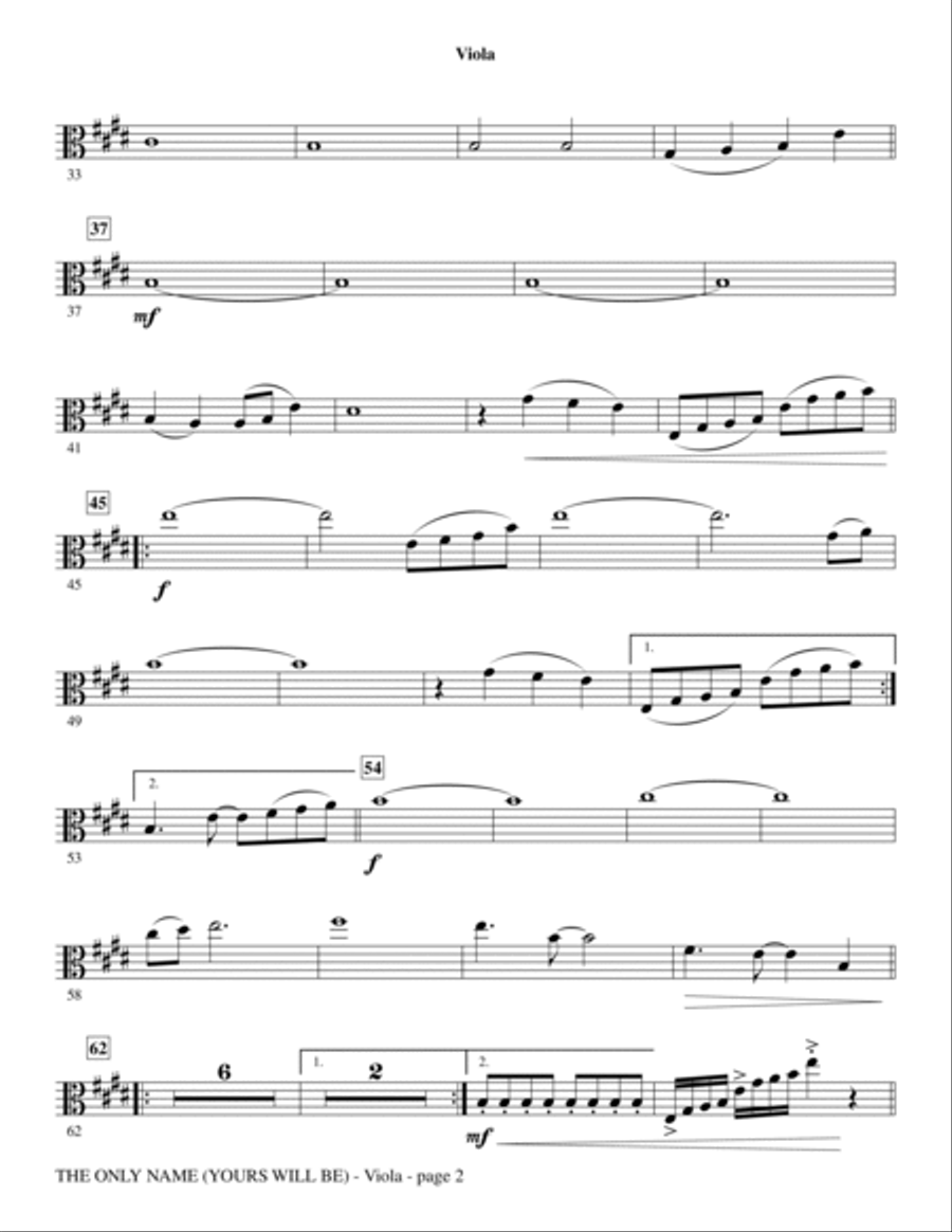 The Only Name (Yours Will Be) - Viola Choir scores gallery preview page 2
