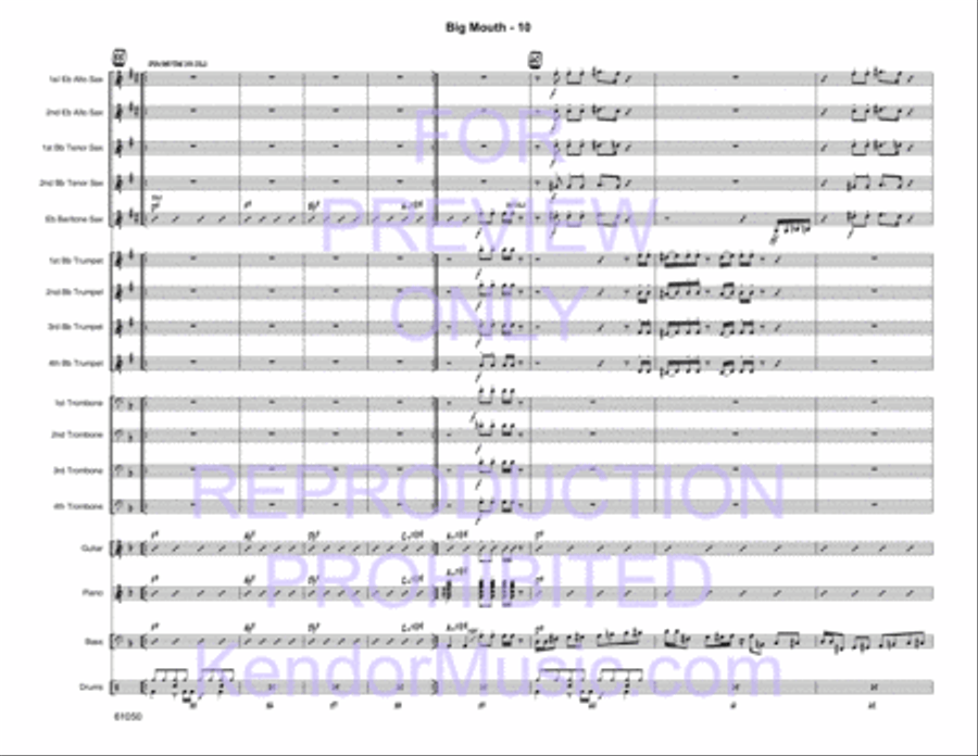 Big Mouth (Full Score) Jazz Ensemble scores gallery preview page 12
