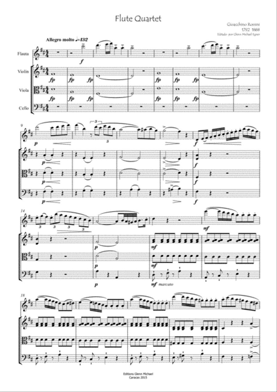 Flute Quartet for flute, violin, viola & cello Small Ensemble scores gallery preview page 2