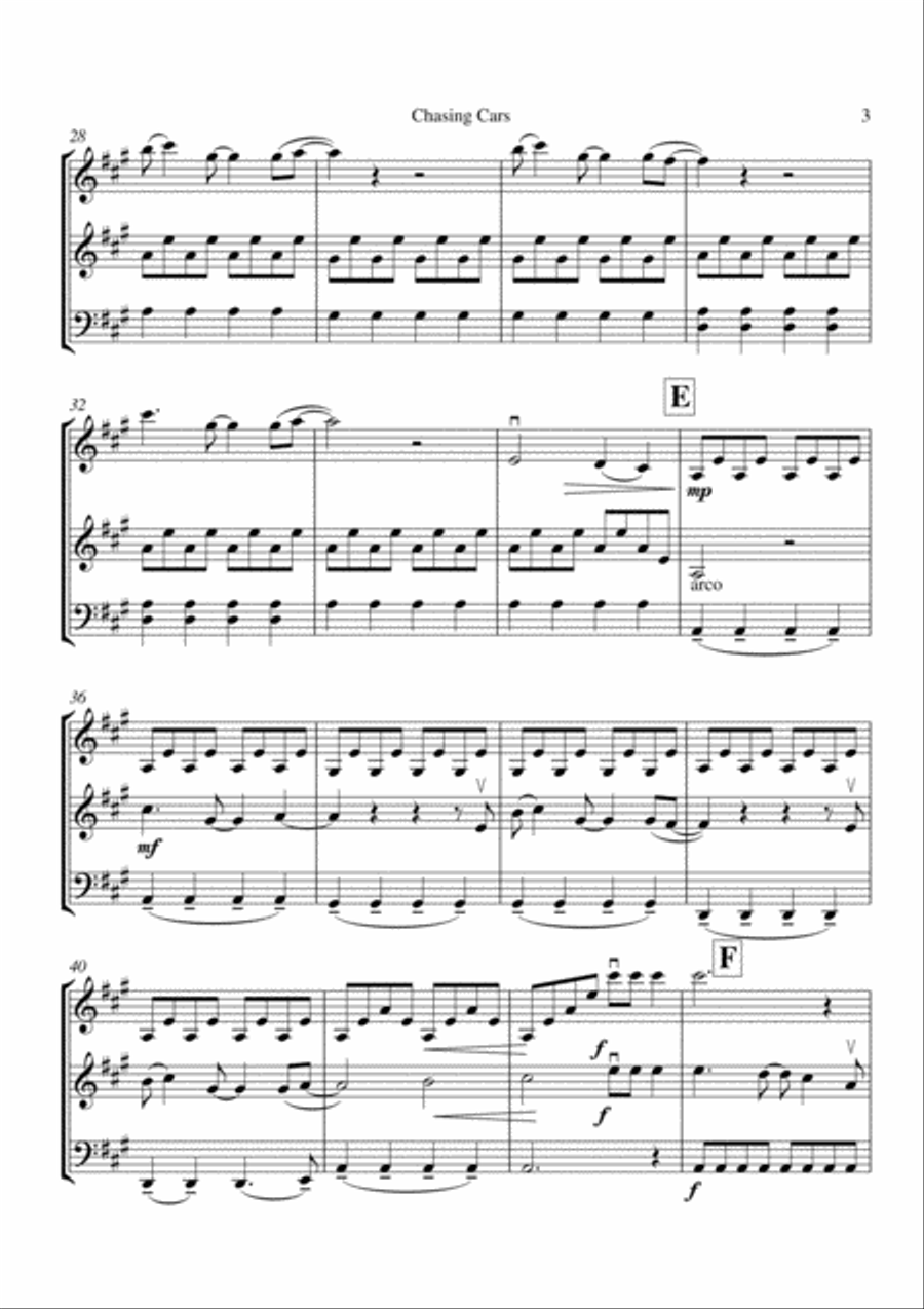 Chasing Cars String Trio scores gallery preview page 4