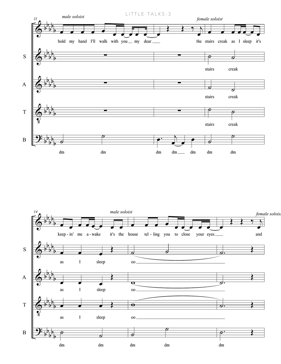 Little Talks 4-Part scores gallery preview page 3