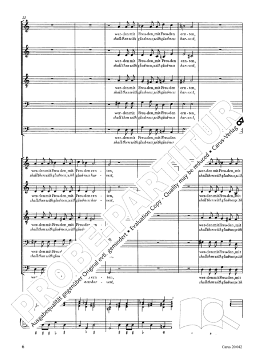 He who weeping soweth (Die mit Tranen saen) SATBarB scores gallery preview page 7