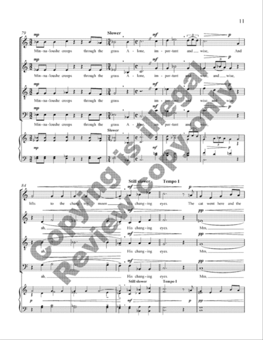 The Cat and the Moon 4-Part scores gallery preview page 11