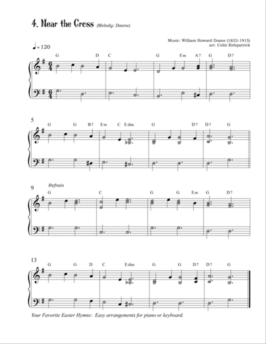 Your Favorite Easter Hymns: 24 easy arrangements for piano or keyboard Easy Piano scores gallery preview page 6