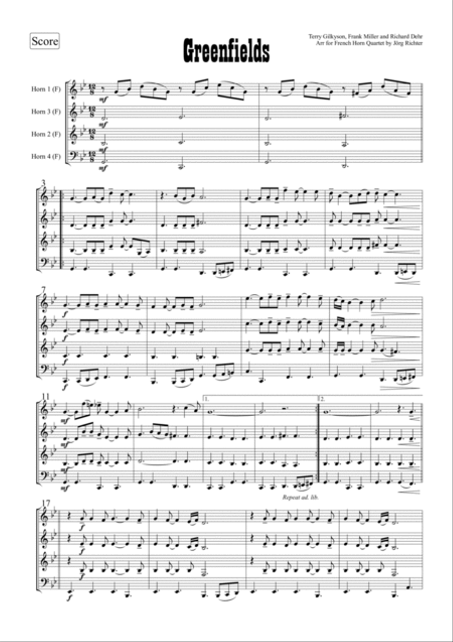 Greenfields Greenfields Brass Quartet scores gallery preview page 2