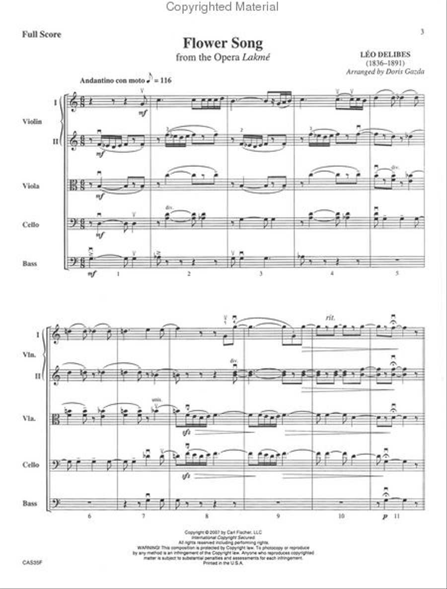 Flower Song Flower Song String Orchestra scores gallery preview page 2