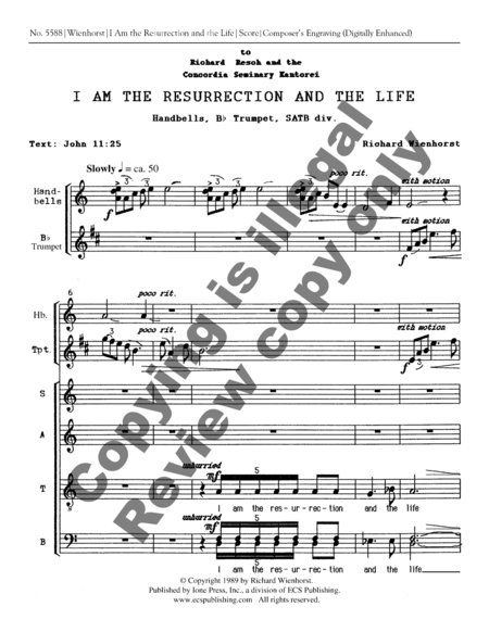 I Am the Resurrection and the Life (Full/Choral Score)