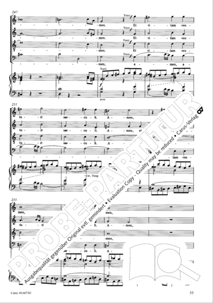 Mass in time of war (Missa in tempore belli) 4-Part scores gallery preview page 62