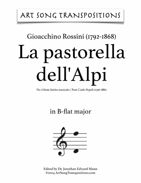 ROSSINI: La pastorella dell'Alpi (transposed to B-flat major)