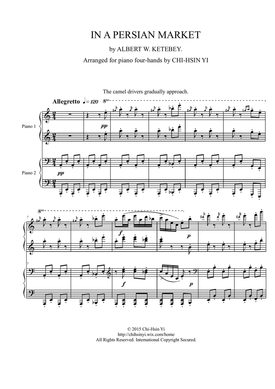 IN A PERSIAN MARKET (Piano 4-hands) Piano Duet scores gallery preview page 1