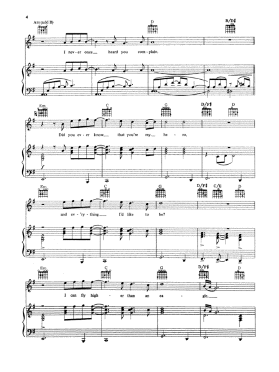 The Wind Beneath My Wings Piano, Vocal, Guitar scores gallery preview page 3
